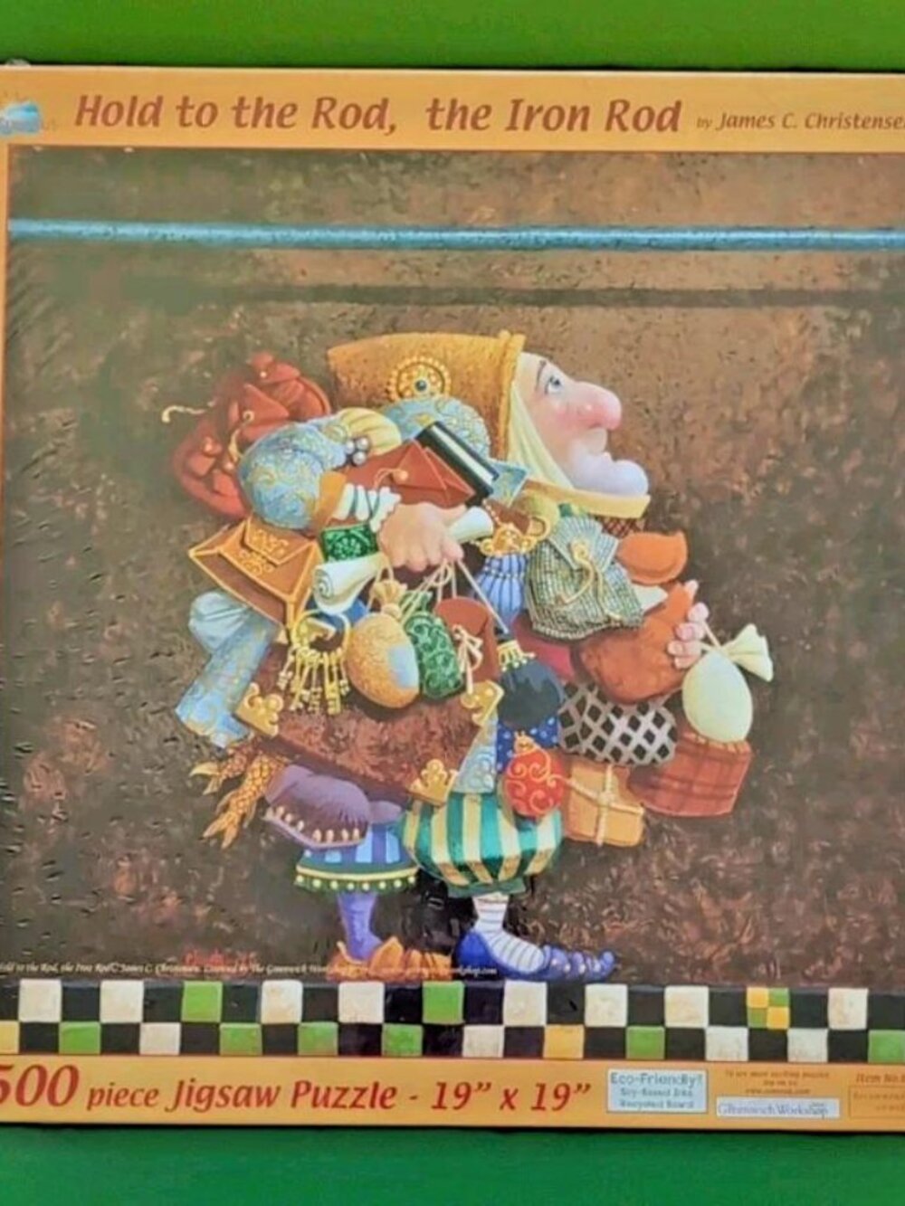 James C Christensen 500 pc Puzzle - Hold the Rod The Iron Rod-Eco friendly Soy